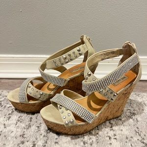 Studded Platform Wedge Sandals